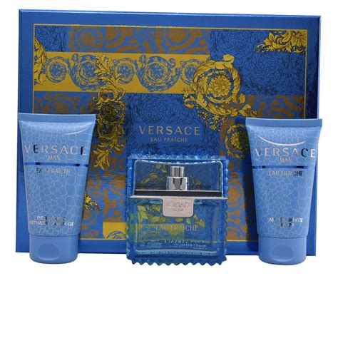 Versace Versace Eau Fraiche Men 3 Pc Gift Set 3.4oz EDT 